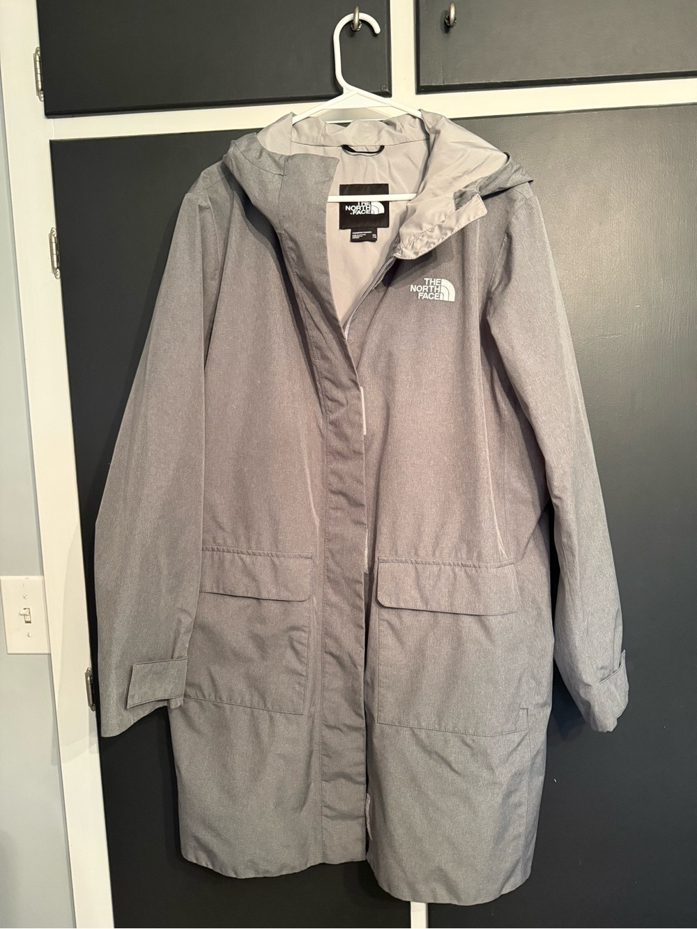 The North Face Women's Light Gray Waterproof Trench Coat